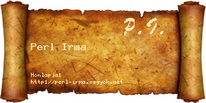 Perl Irma névjegykártya